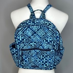Vera Bradley Cuban Tiles Fabric Small Backpack. Shades of Blue. Good condition!